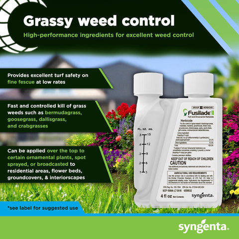 Syngenta Fusilade II etiqueta visible mostrando instrucciones y seguridad para usuarios