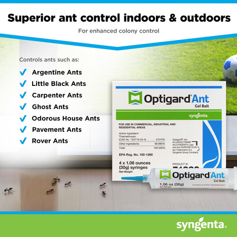 Syngenta jeringa Optigard en mano mostrando escala y tamaño compacto