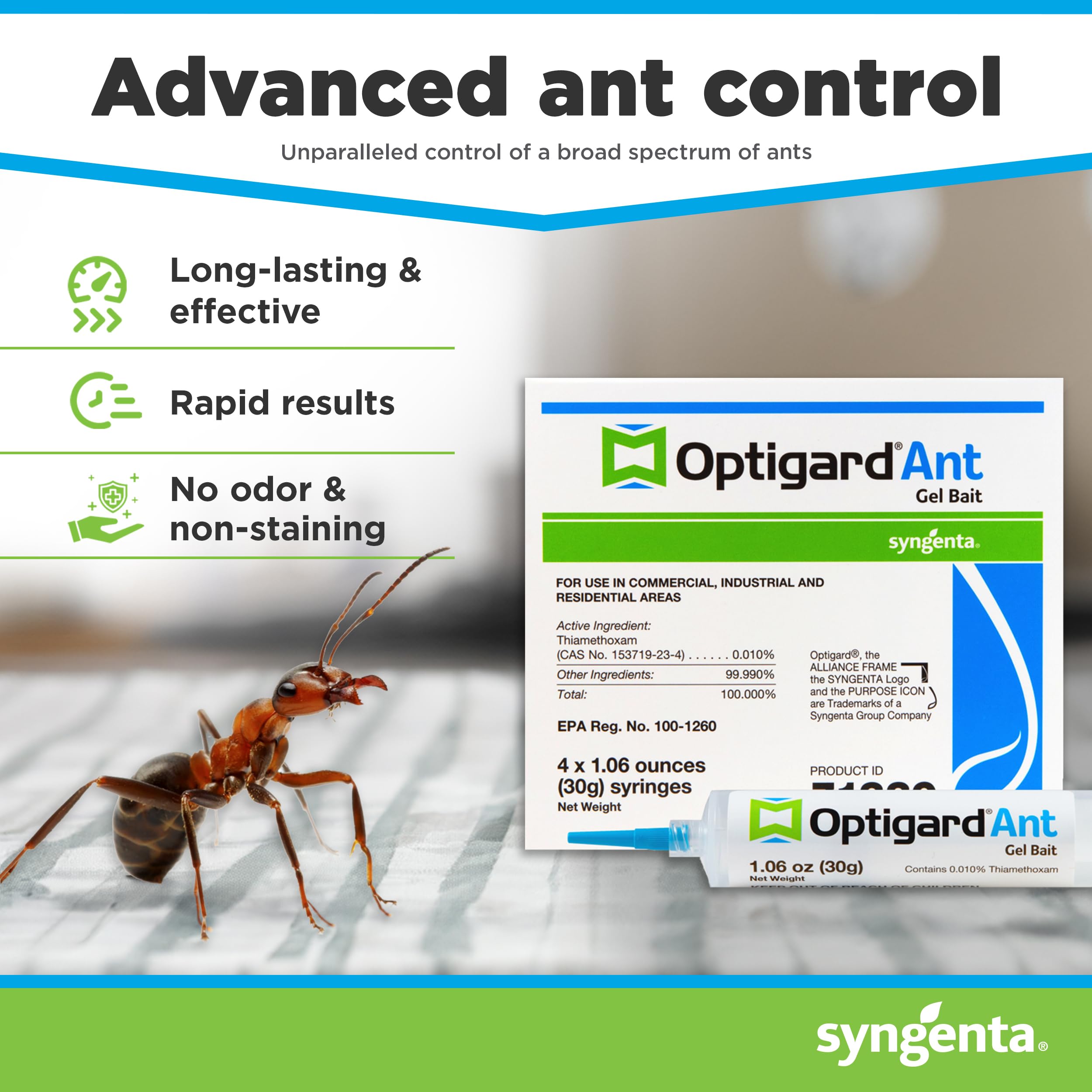 Syngenta jeringa Optigard de 30 g vista cercana para aplicación precisa