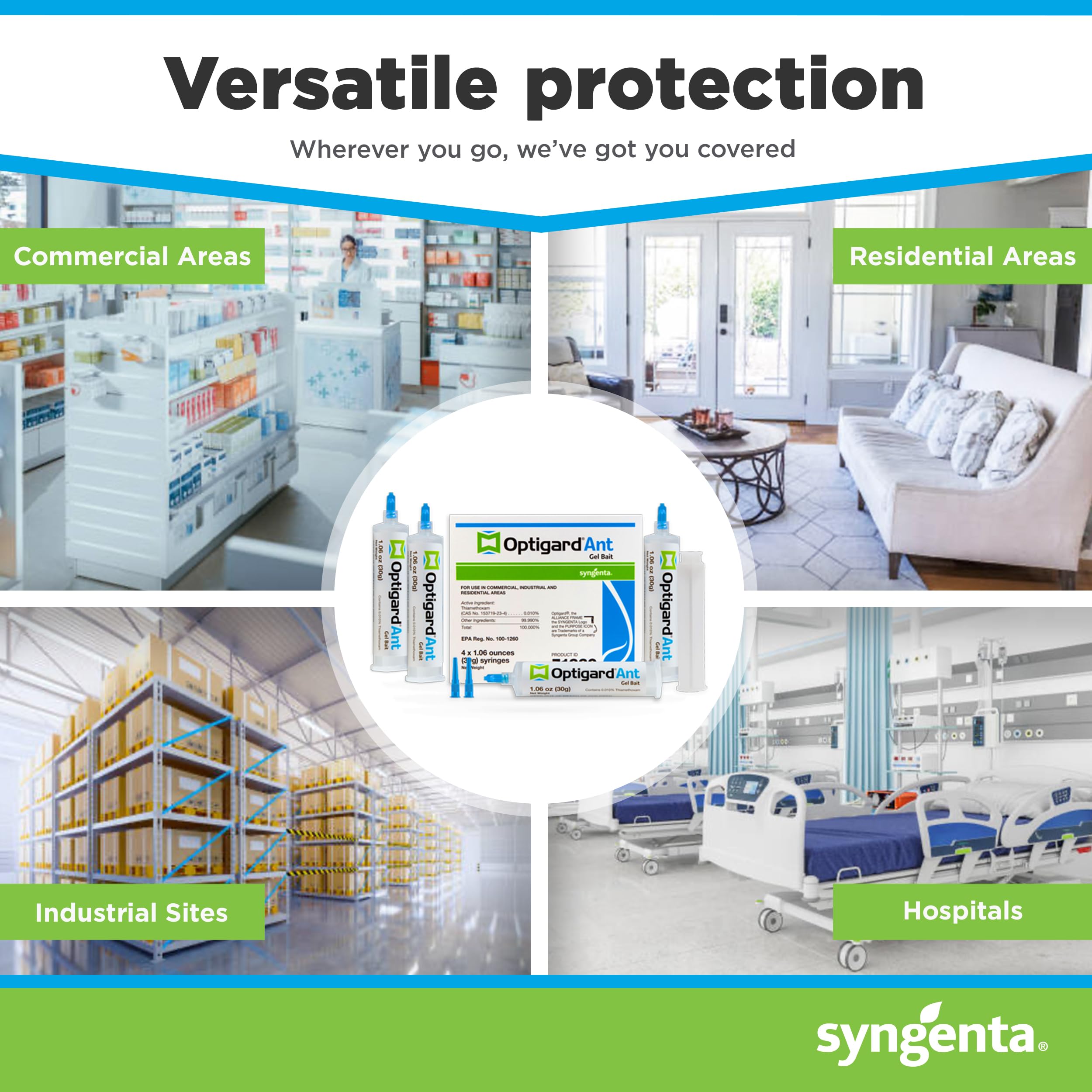 Syngenta Optigard colocado en grieta indicando punto estratégico de cebo