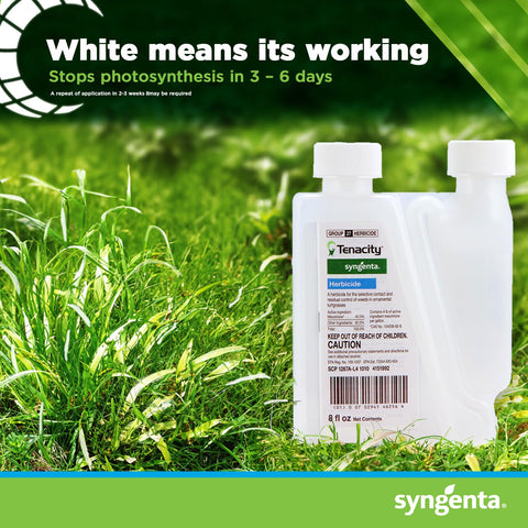 Syngenta Tenacity comparación de tamaño del frasco para referencia y manejo cómodo