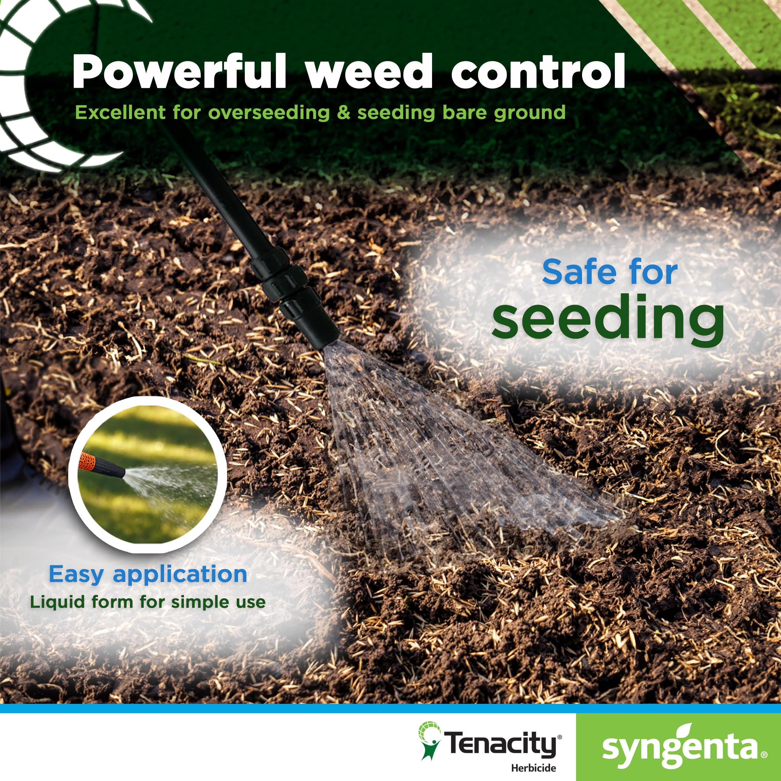 Syngenta Tenacity hoja de diente de león afectada mostrando eficacia en control
