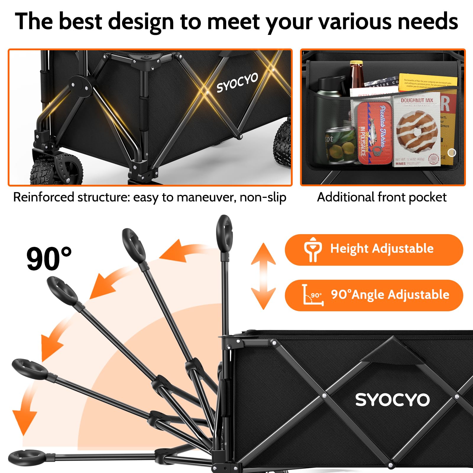 SYOCYO asa ajustable en 90° para un tirado ergonómico y cómodo