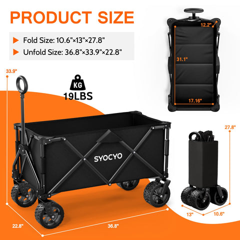 SYOCYO carrito plegado en el maletero ocupando poco espacio