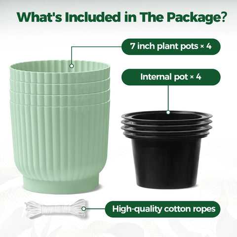 T4U maceta junto a regla para comparar tamaño y encaje de 7"