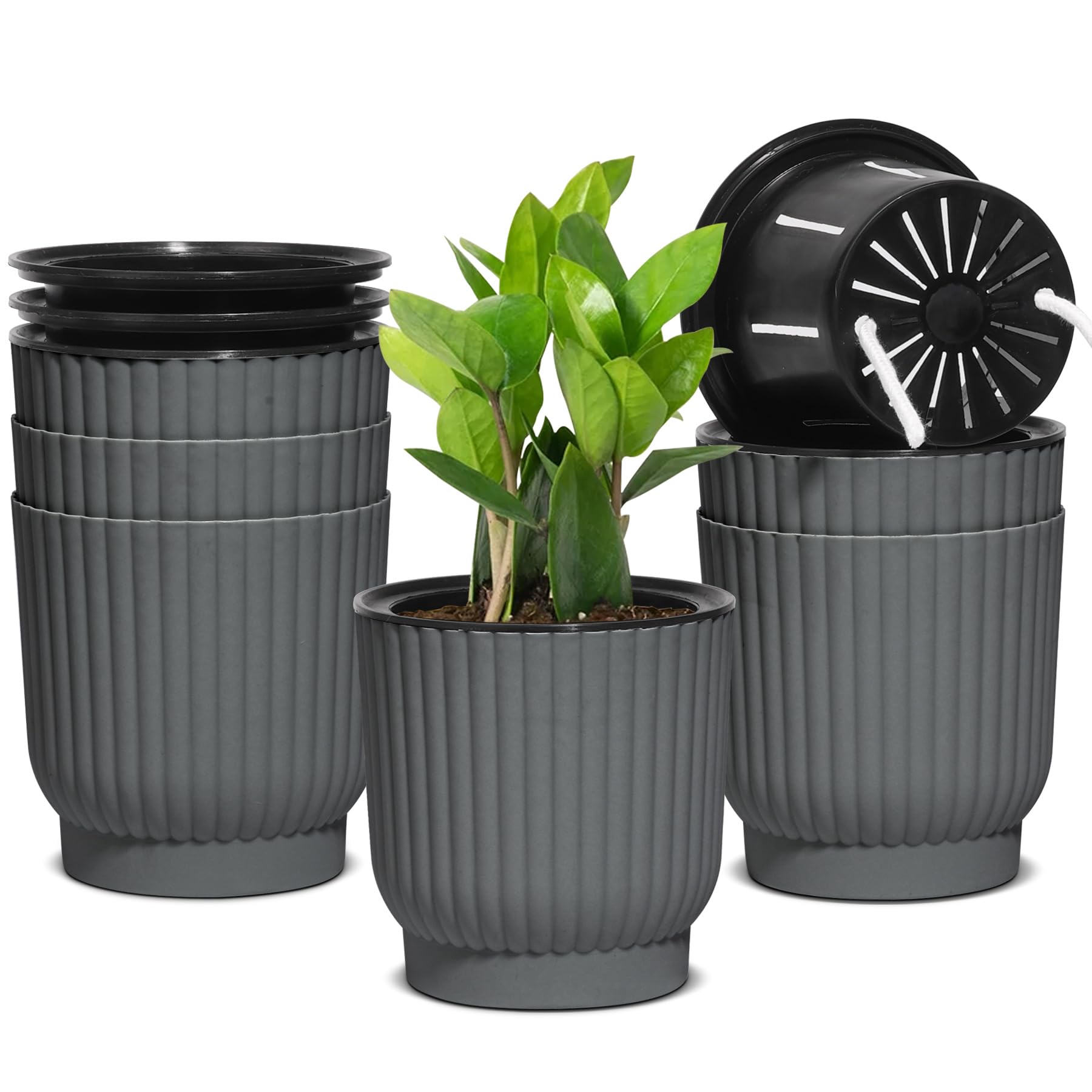 T4U maceta frontal pack de 6 muestra diseño compacto y ahorro de riego