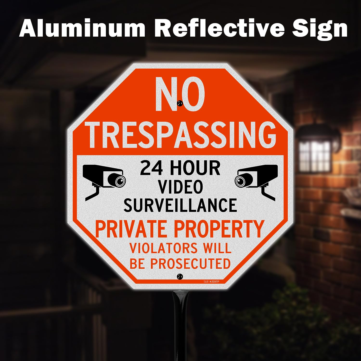 T&R primer plano de letras reflectantes para mayor seguridad