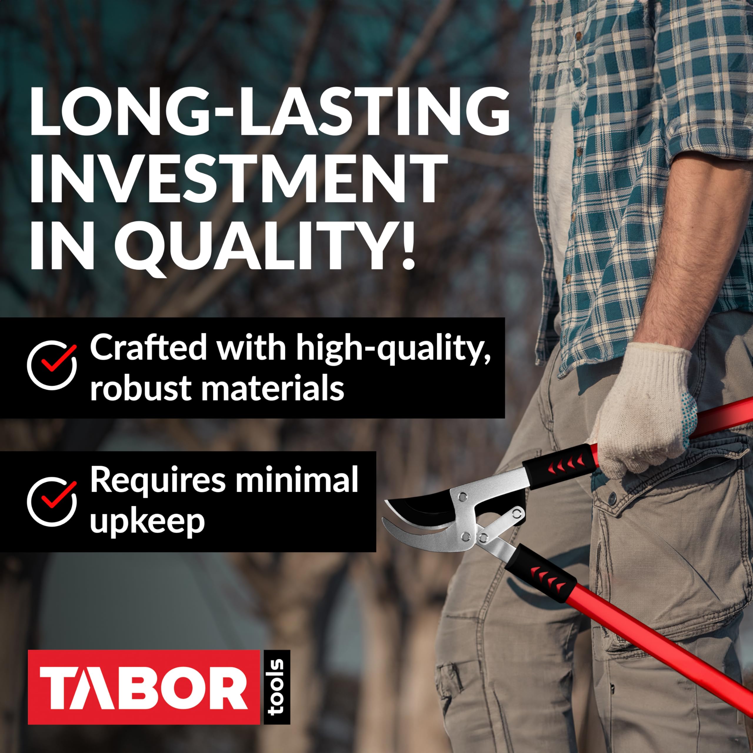 TABOR TOOLS embalaje y etiqueta del producto con especificaciones y garantía del fabricante