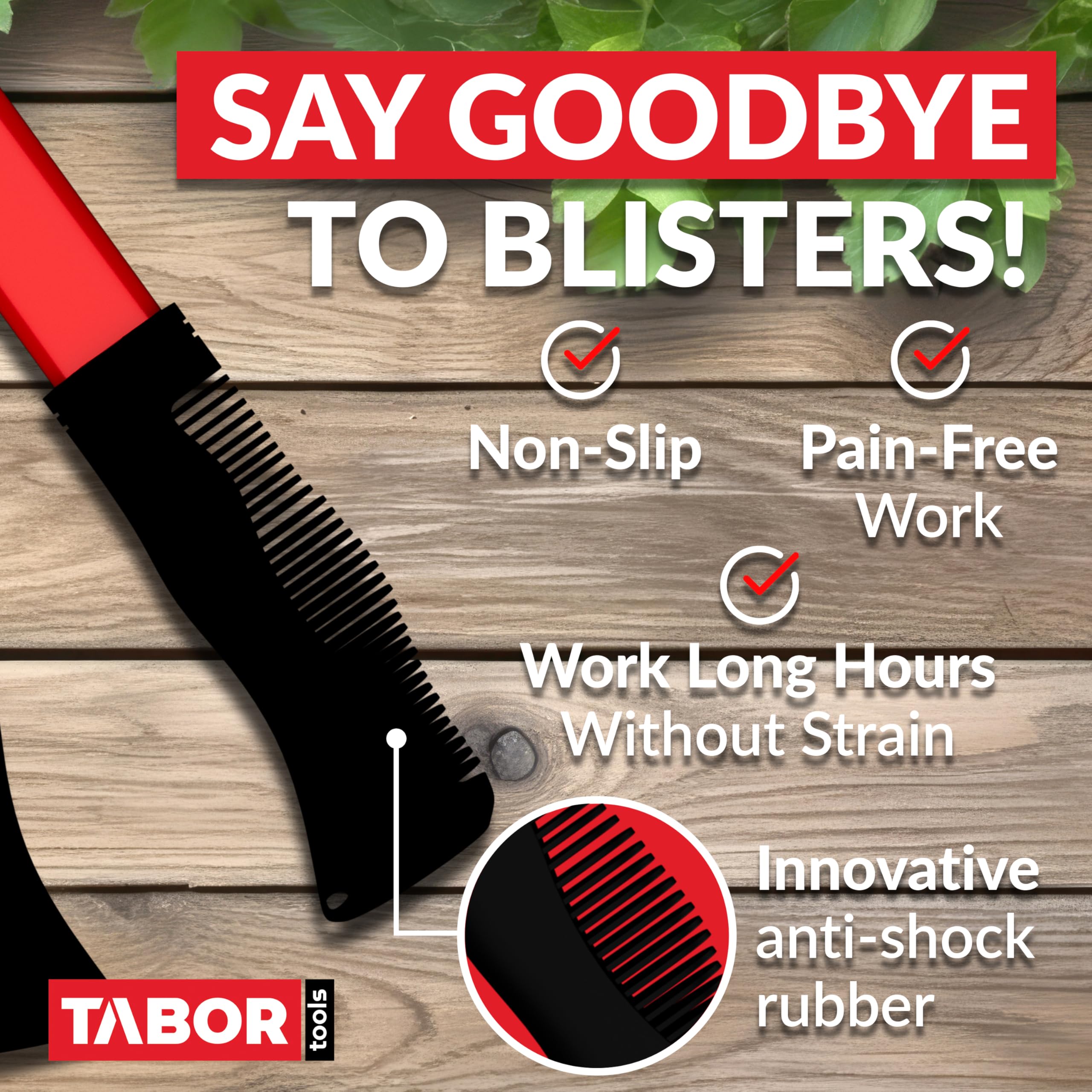 TABOR TOOLS empuñaduras ergonómicas y goma anti choque que aumentan comodidad y agarre seguro