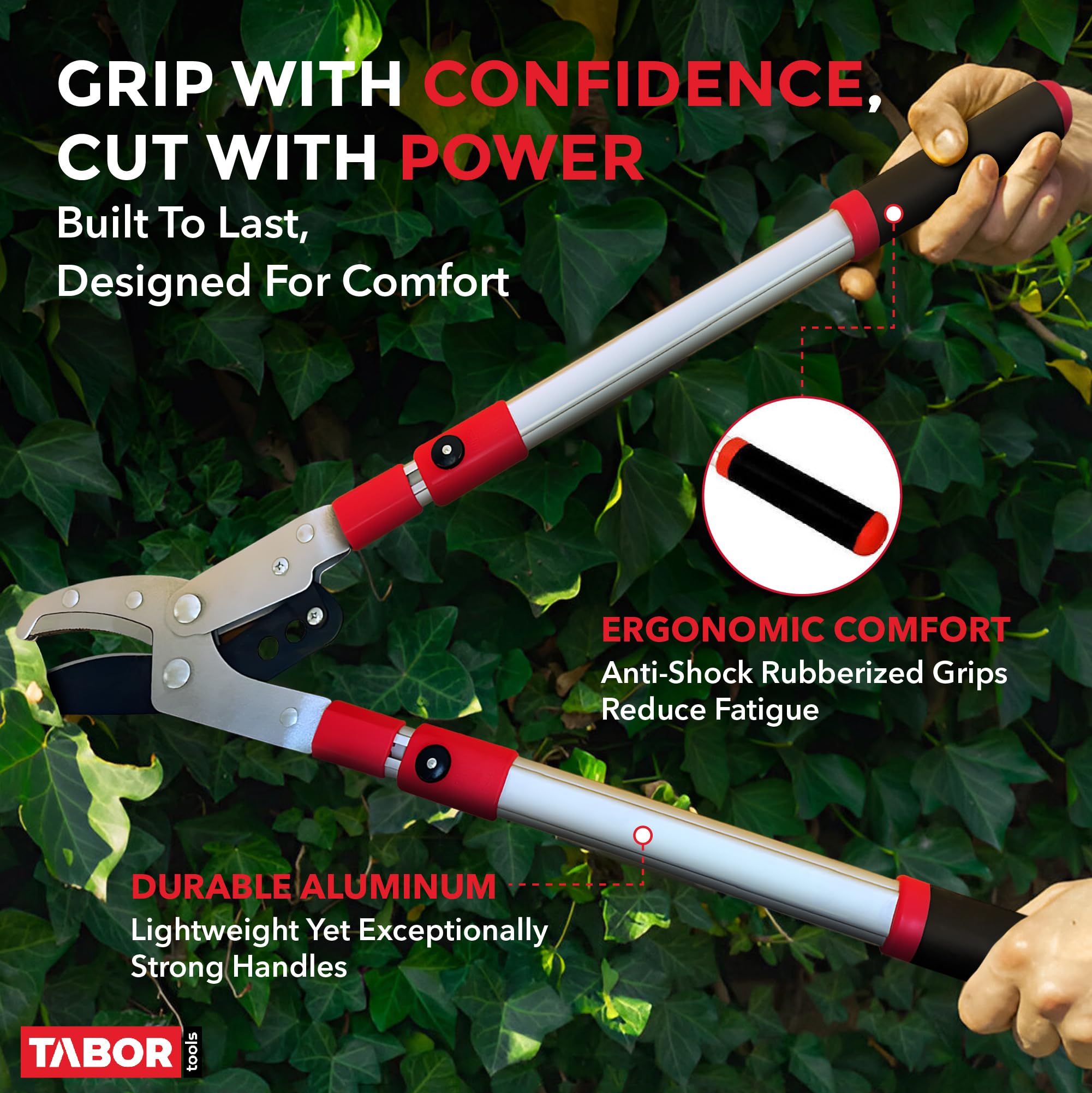 TABOR TOOLS mecanismo de acción compuesta que multiplica la fuerza de corte