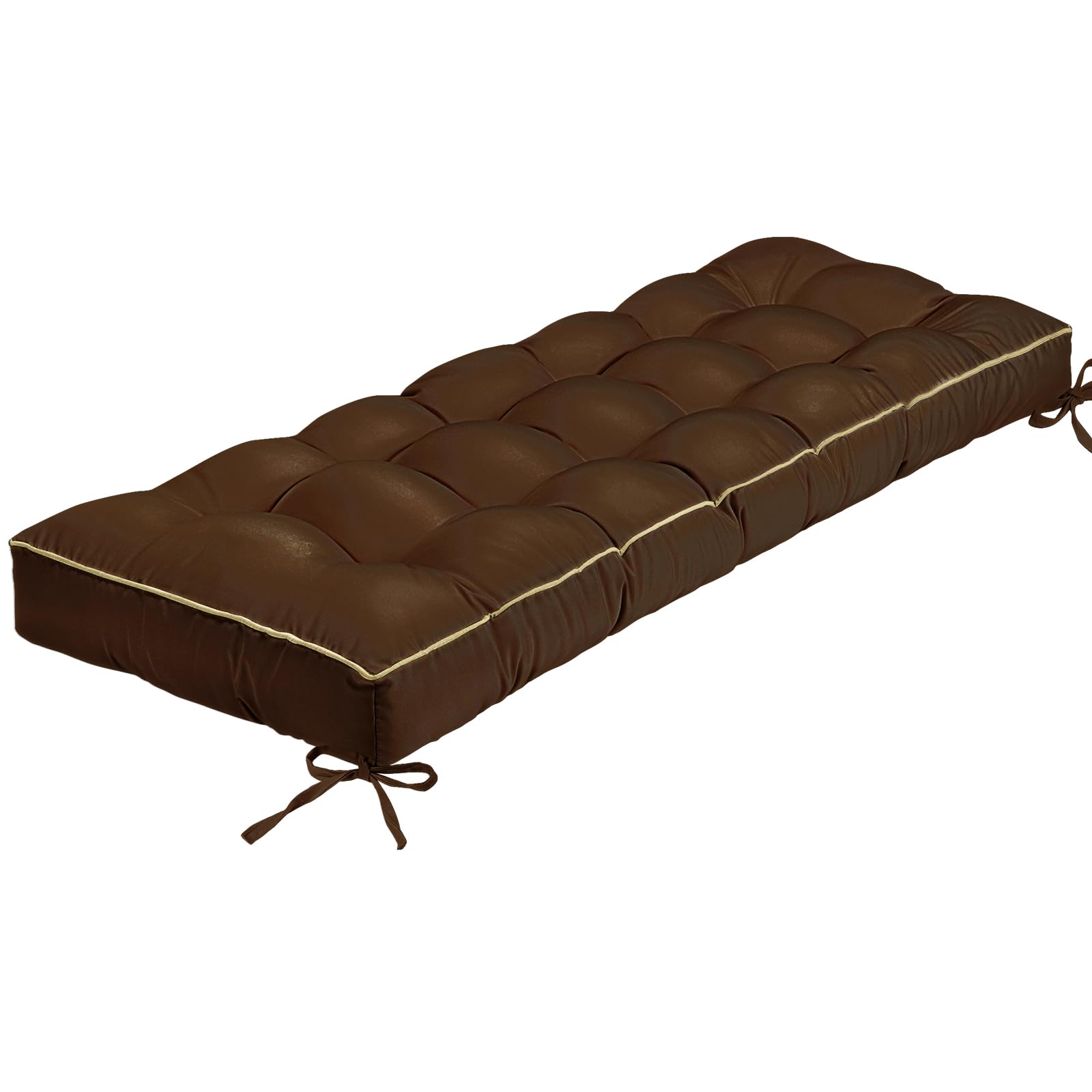 TaiBest cojín frontal café mostrando acolchado tufted y aspecto elegante
