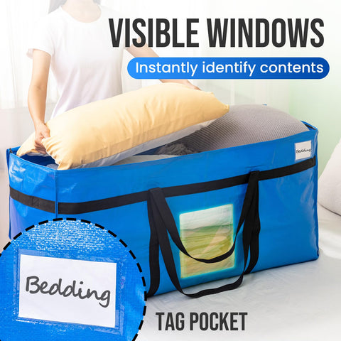 TAILI bolsa llena con ropa de cama demostrando espacio voluminoso