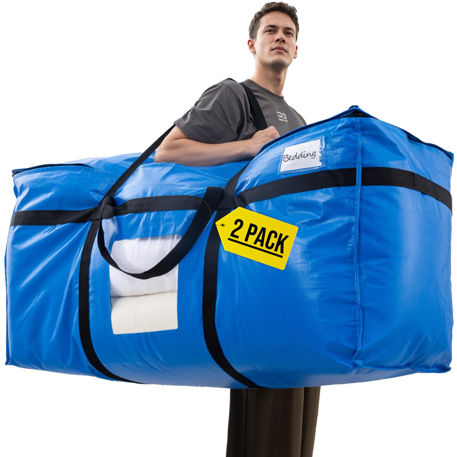 TAILI vista frontal del pack de 2 que muestra gran capacidad y color azul