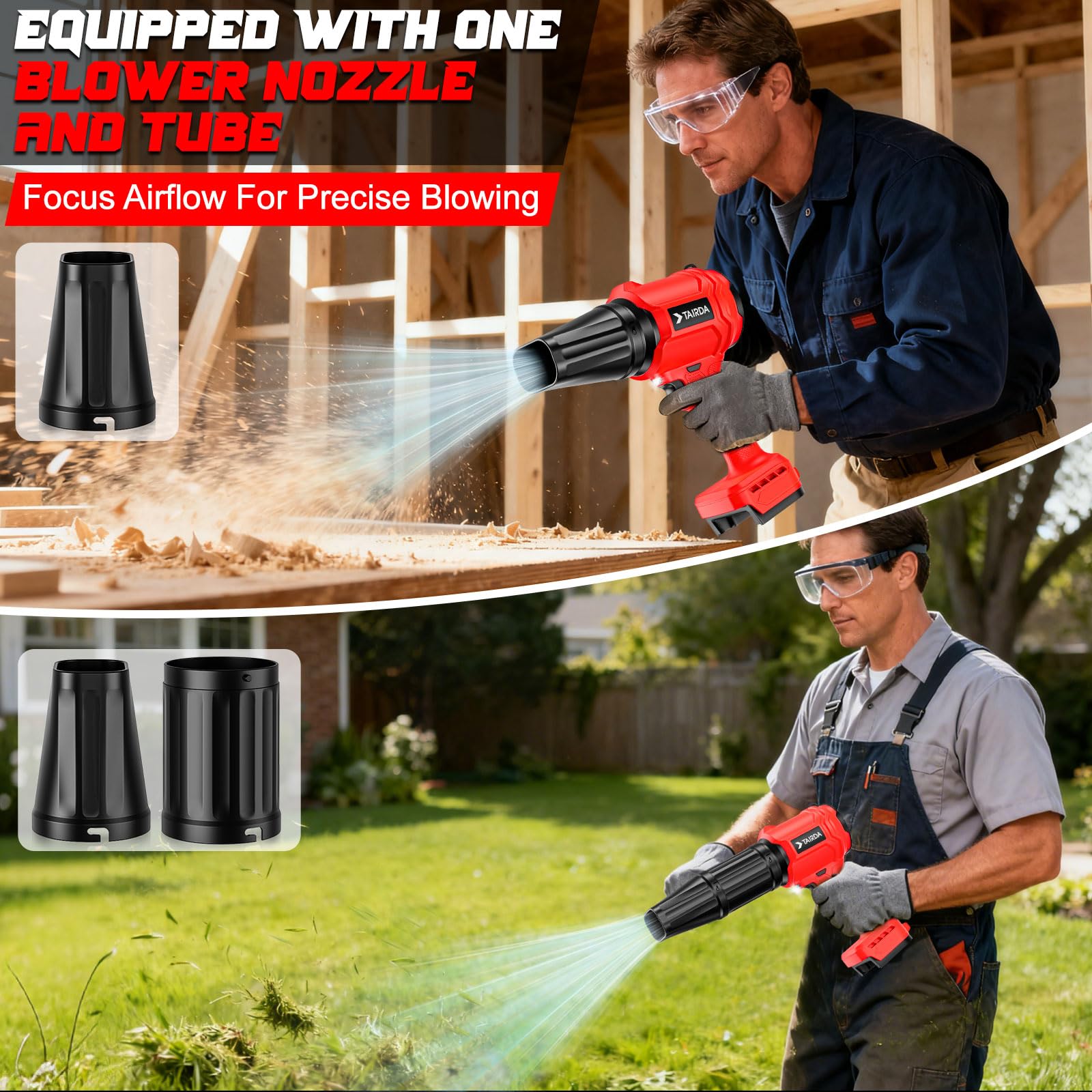 TAIRDA con batería Milwaukee 18V instalada para energía inmediata