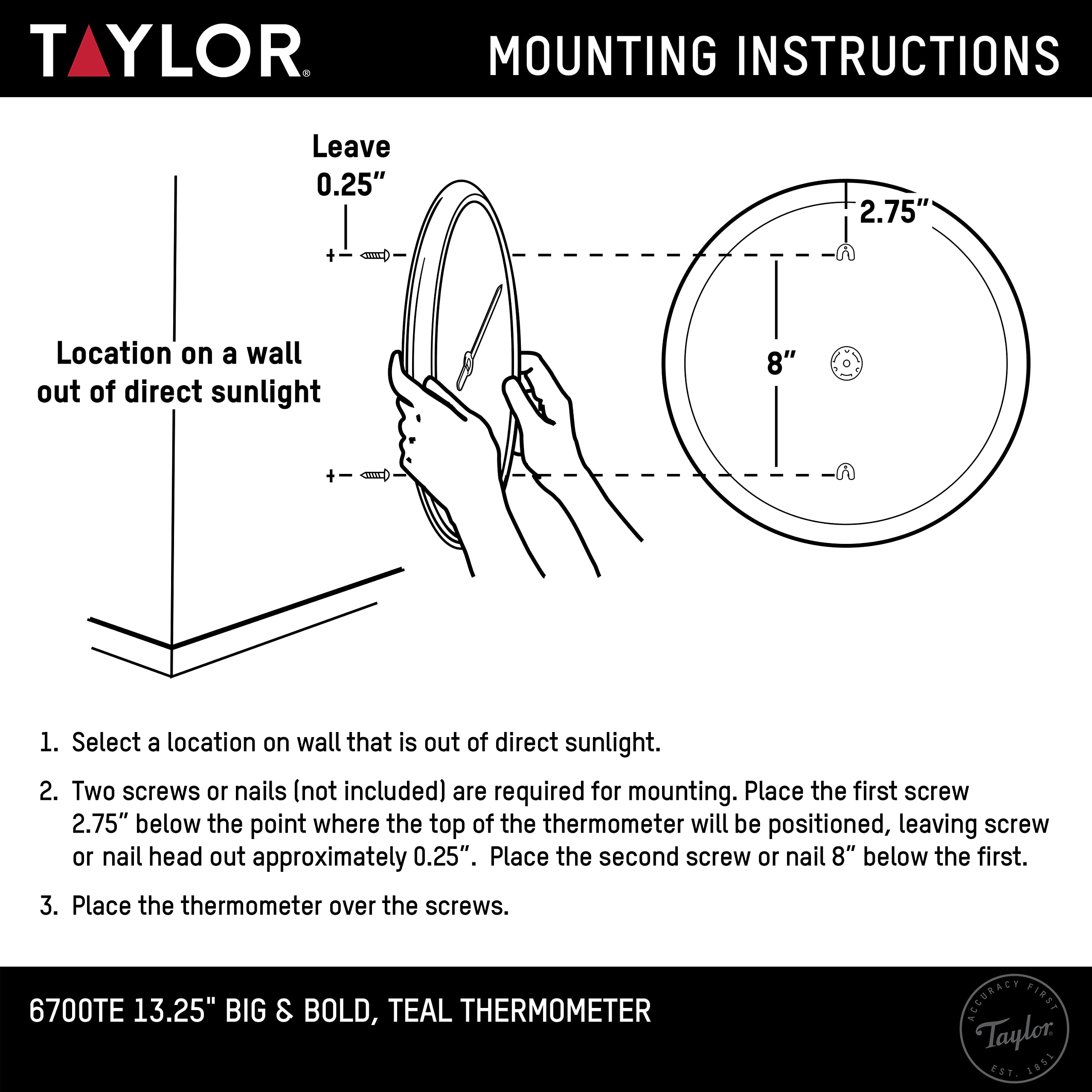 Taylor termómetro en patio junto a piscina, resistente a exteriores