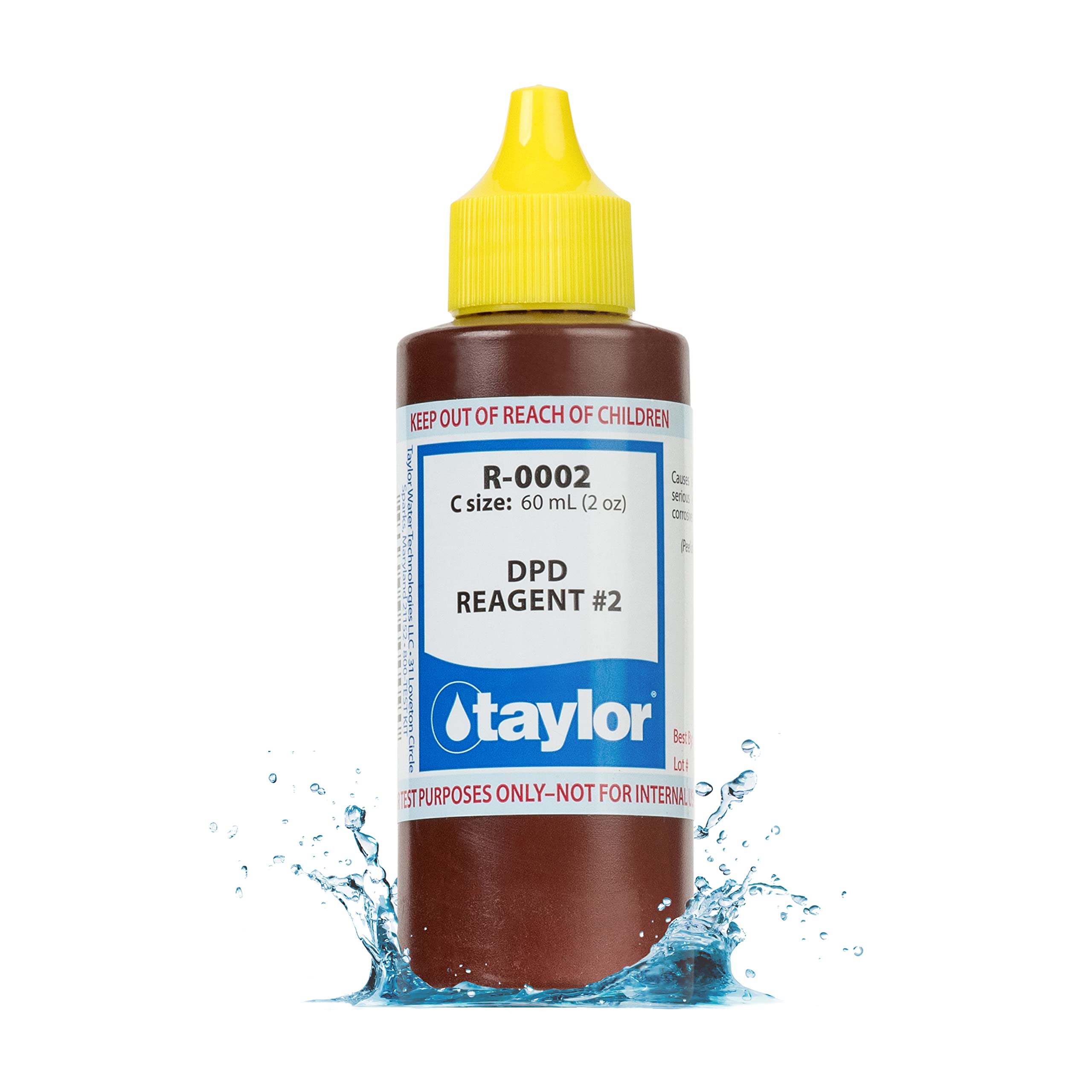 Taylor frasco frontal 2 oz mostrando etiqueta clara y facilidad de uso