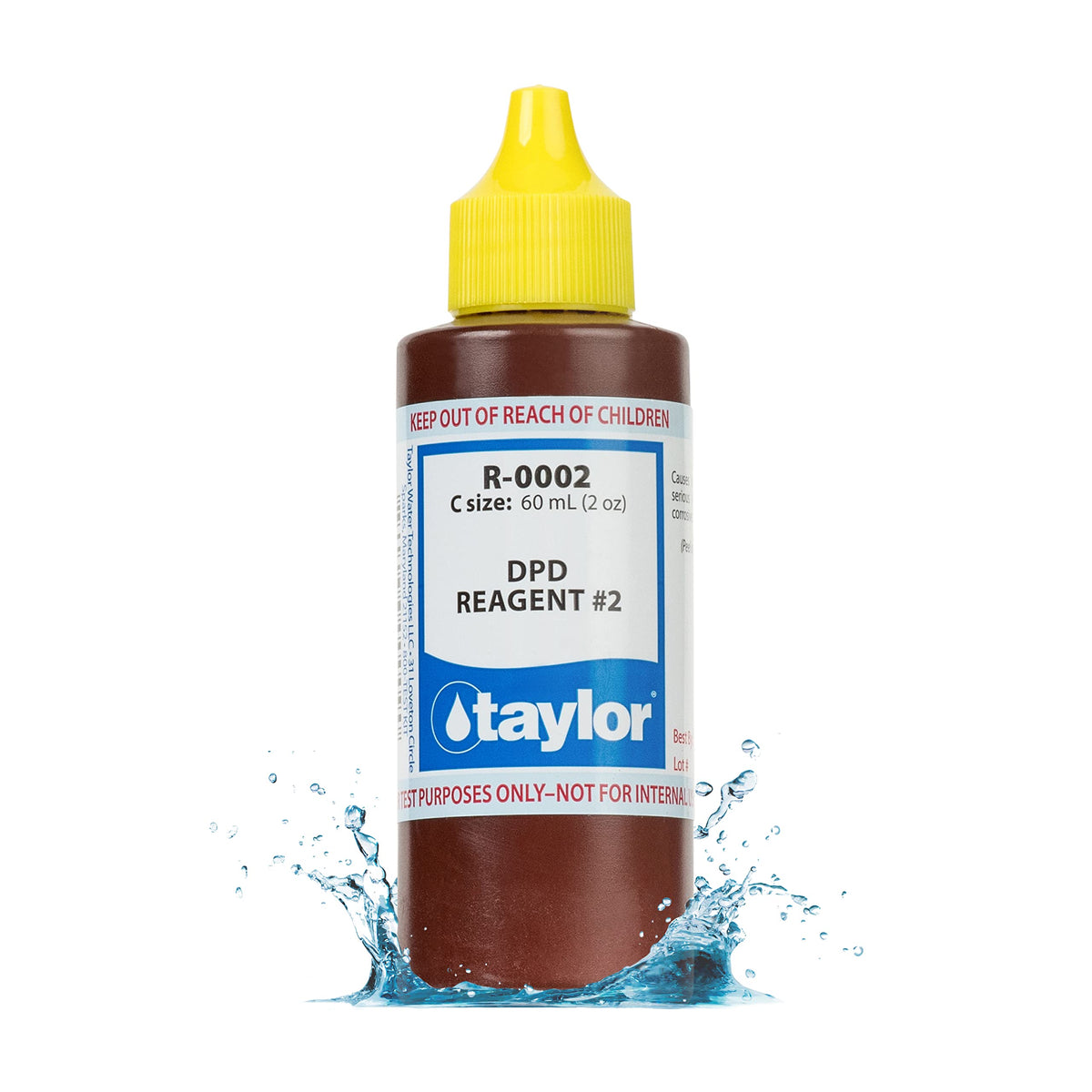 Taylor frasco frontal 2 oz mostrando etiqueta clara y facilidad de uso