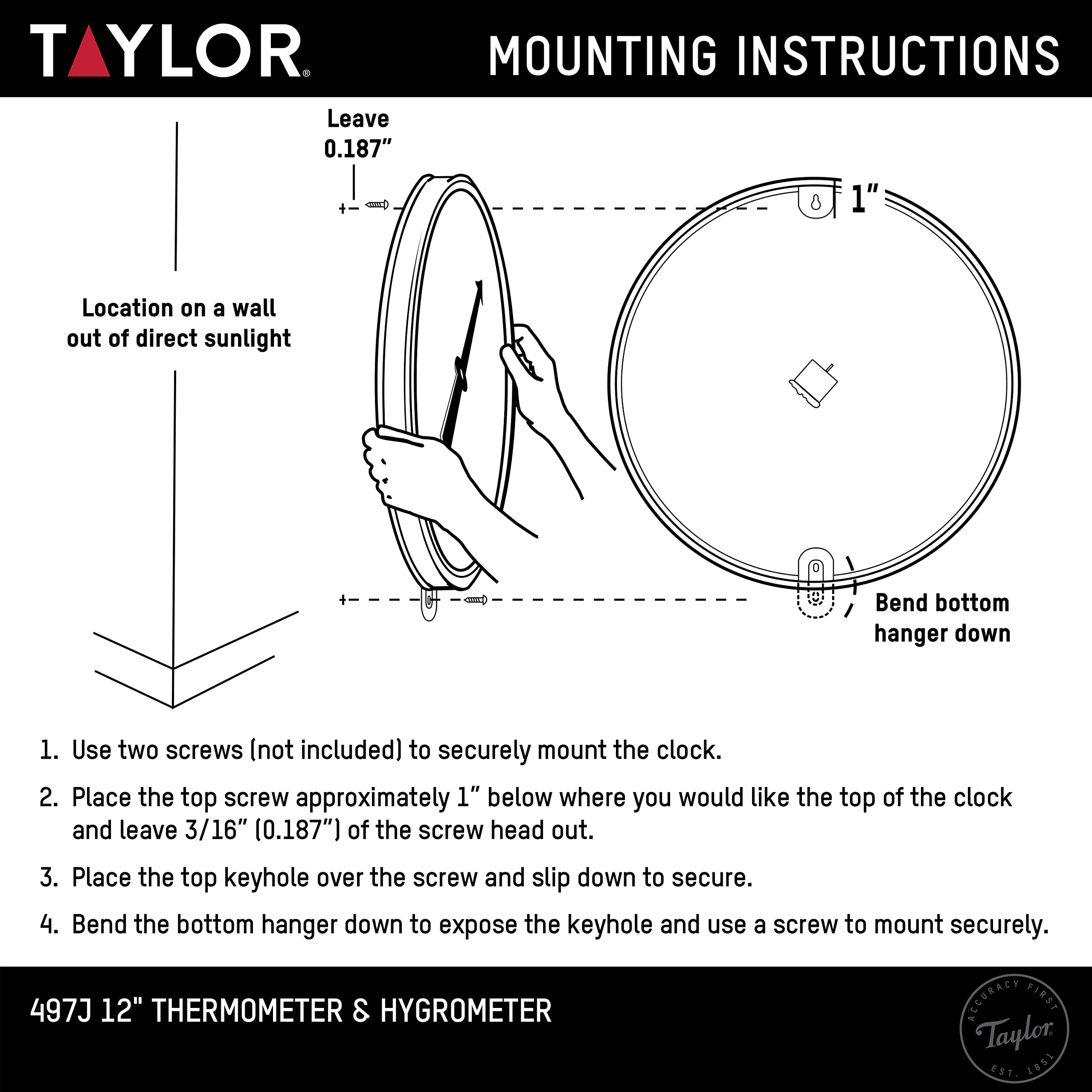 Detalle de la esfera del Taylor Humidiguide mostrando el dial dual y la aguja roja