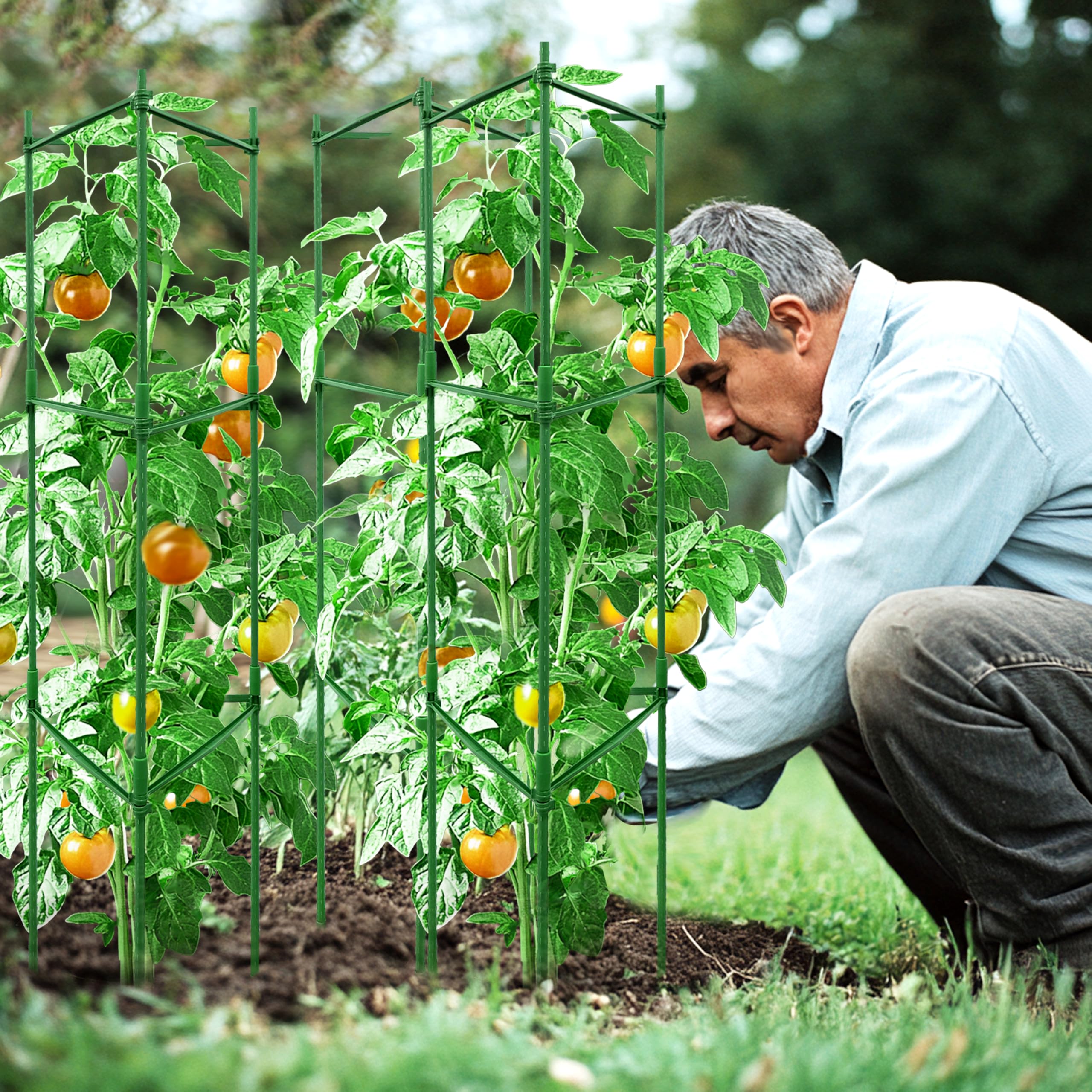 TCBWFY jaula en jardín balcón optimiza espacio y mantiene plantas erguidas