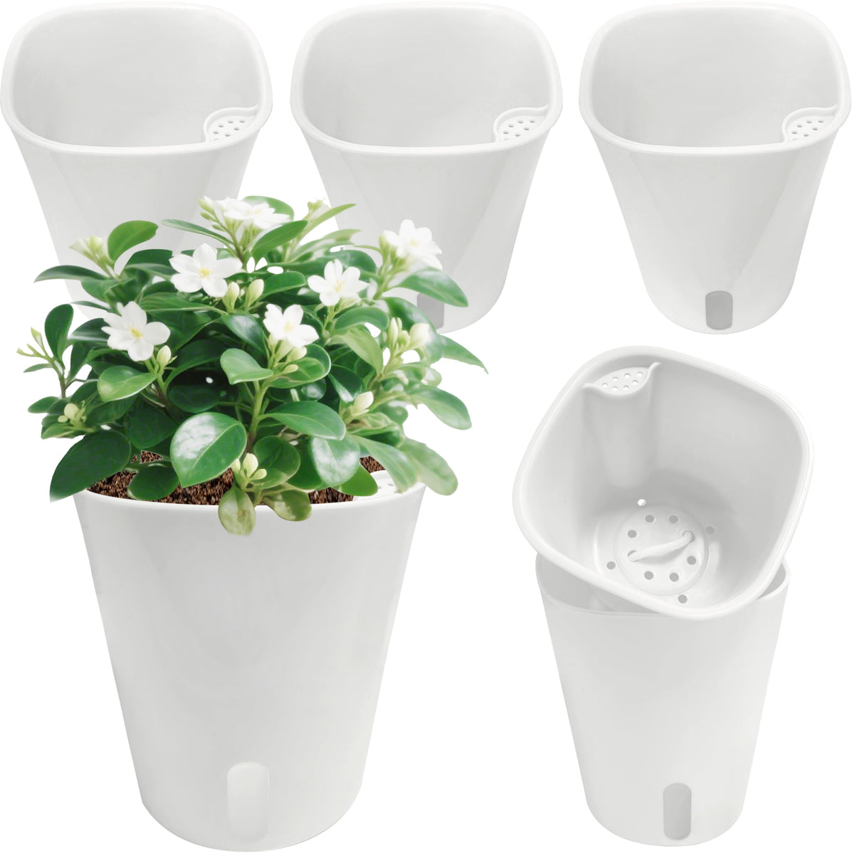 TCBWFY maceta frontal conjunto de 5, solución compacta para autorriego