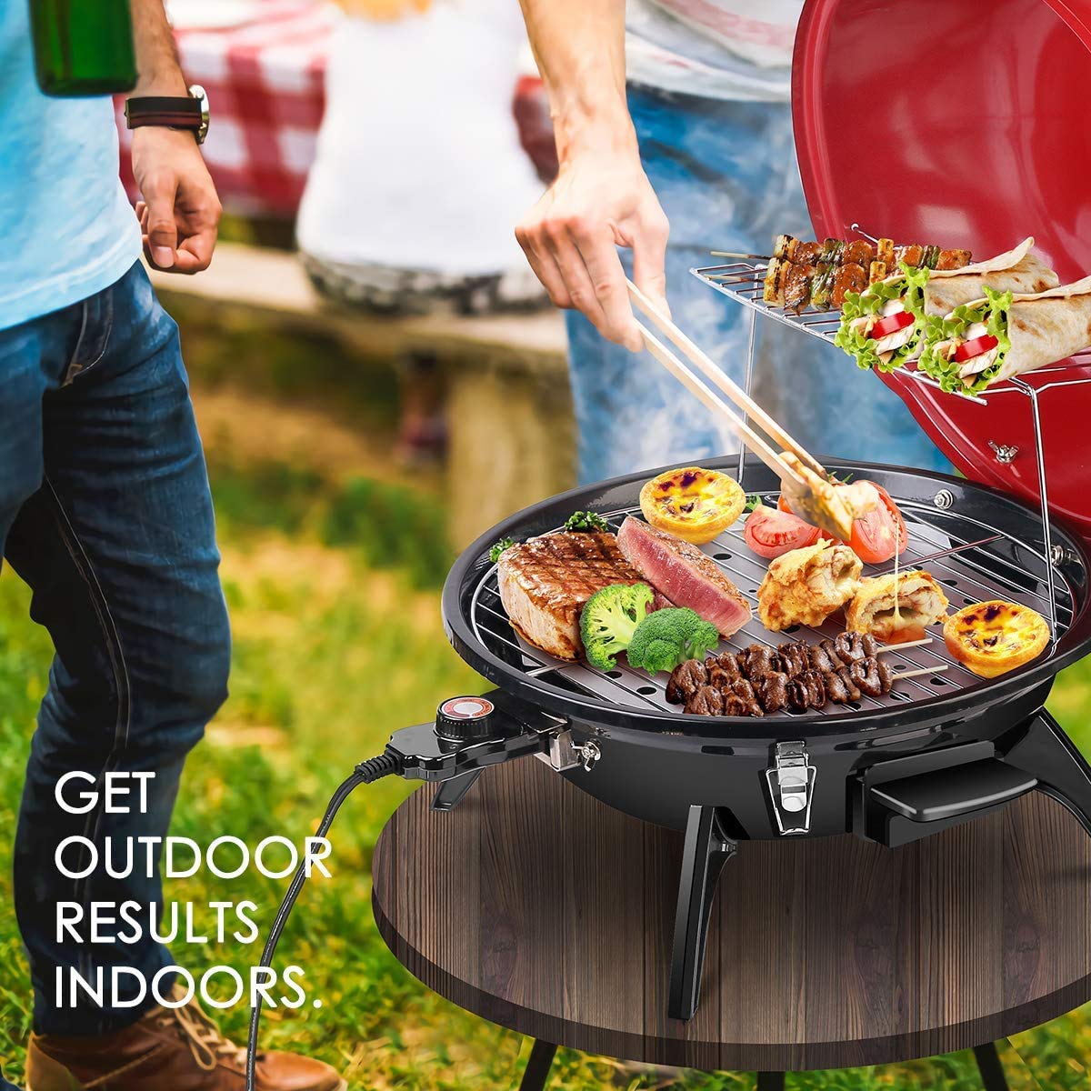 Techwood manija fría segura para desplazar la parrilla con comodidad