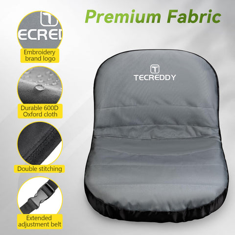 Tecreddy funda instalada en cortacésped mostrando comodidad y protección