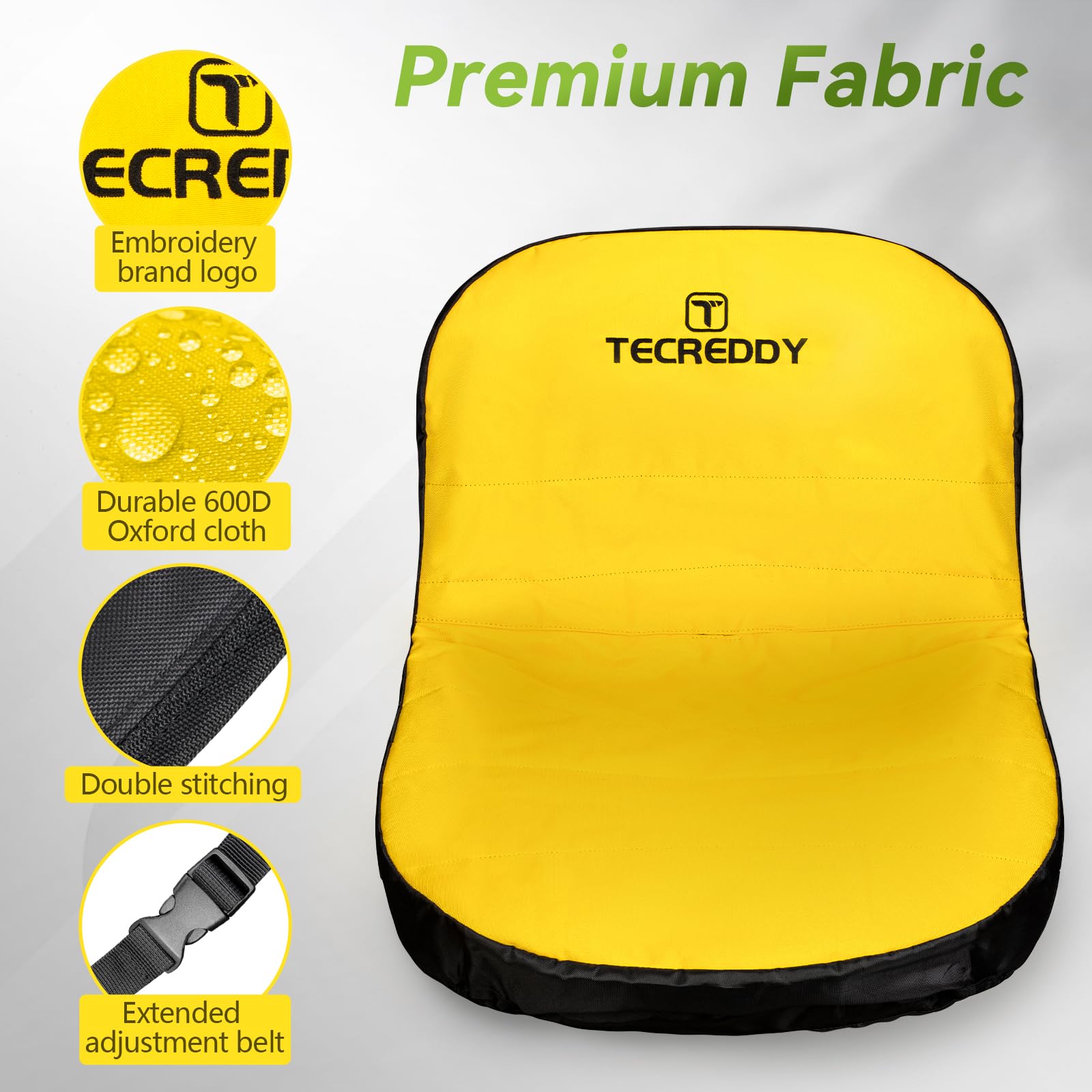 Tecreddy funda instalada en tractor John Deere mostrando confort en uso