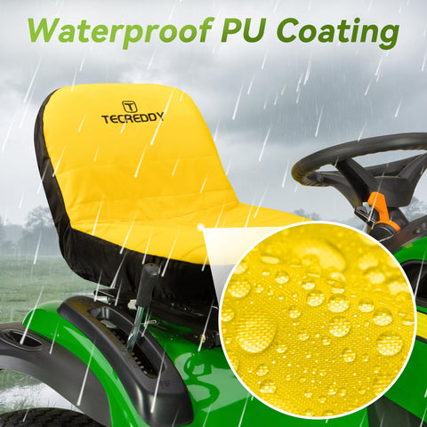 Tecreddy en cortacésped John Deere, mantiene asiento limpio y seco