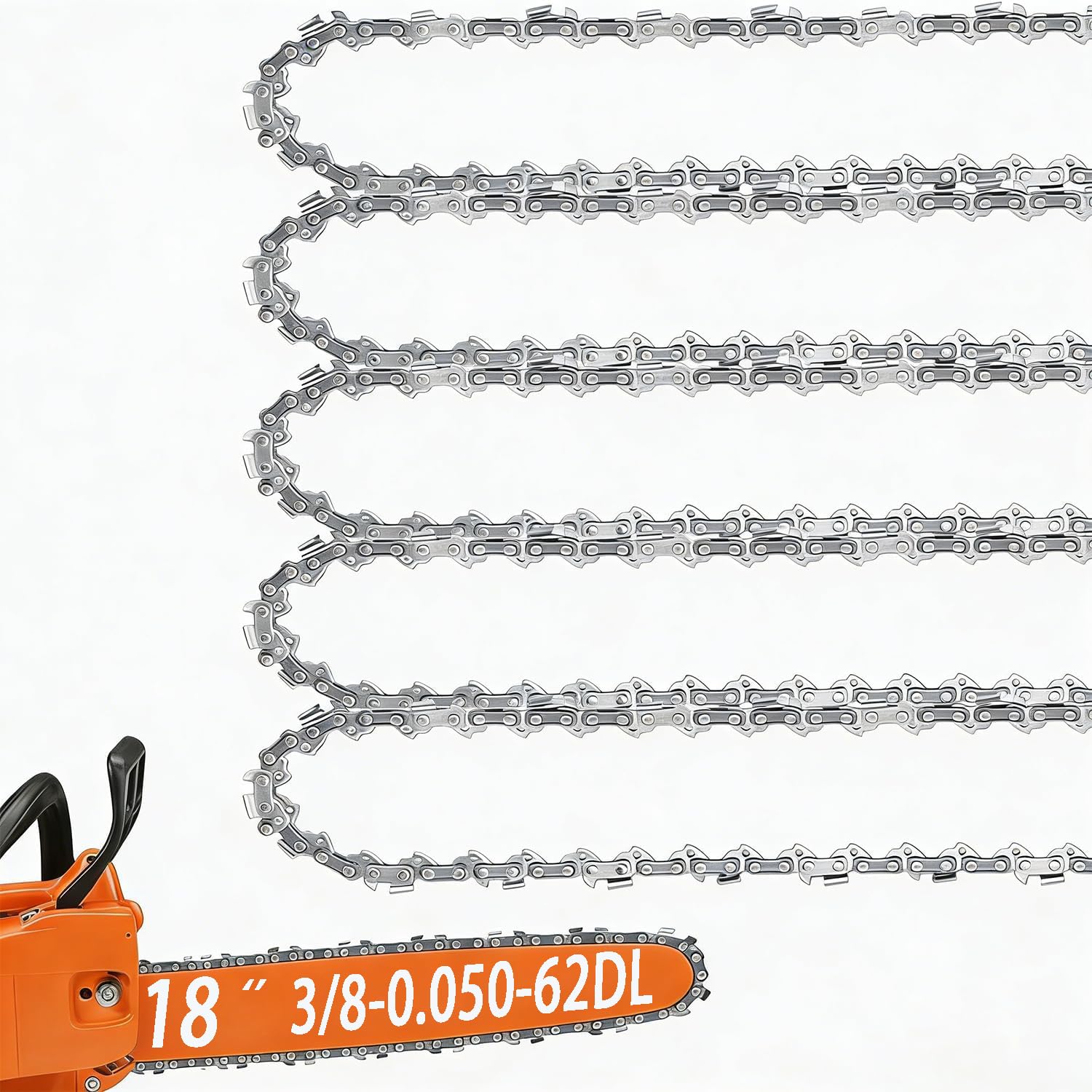 TEEANEES pack 5 cadenas 18" frente muestra durabilidad