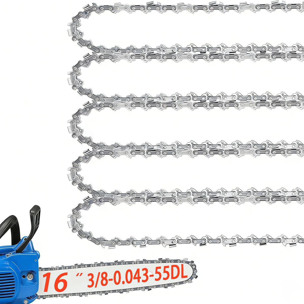 TEEANEES pack frontal mostrando cinco cadenas de 16 pulgadas y compatibilidad visible
