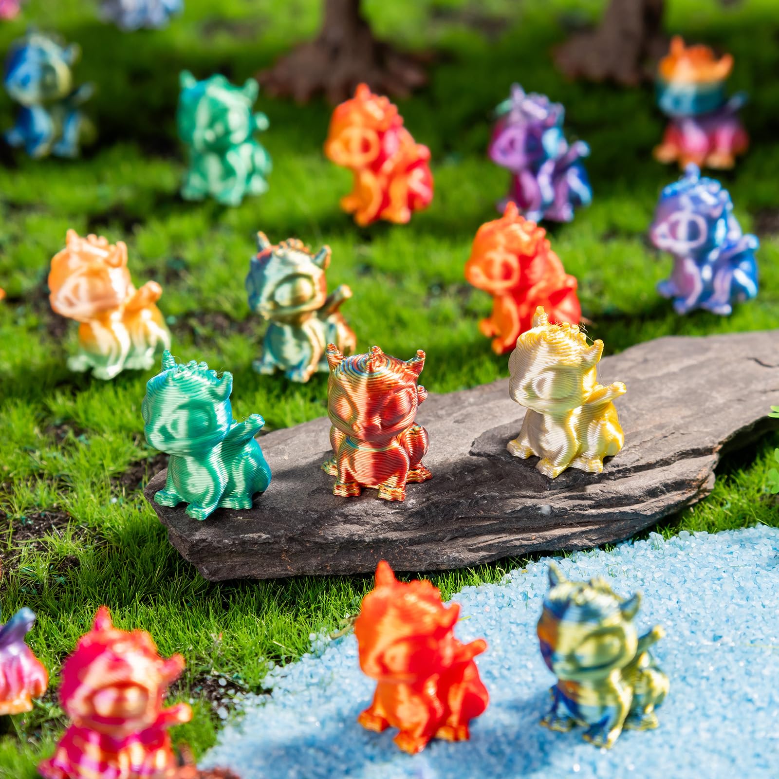 Teenzee colección de figuras con colores degradados llamativos