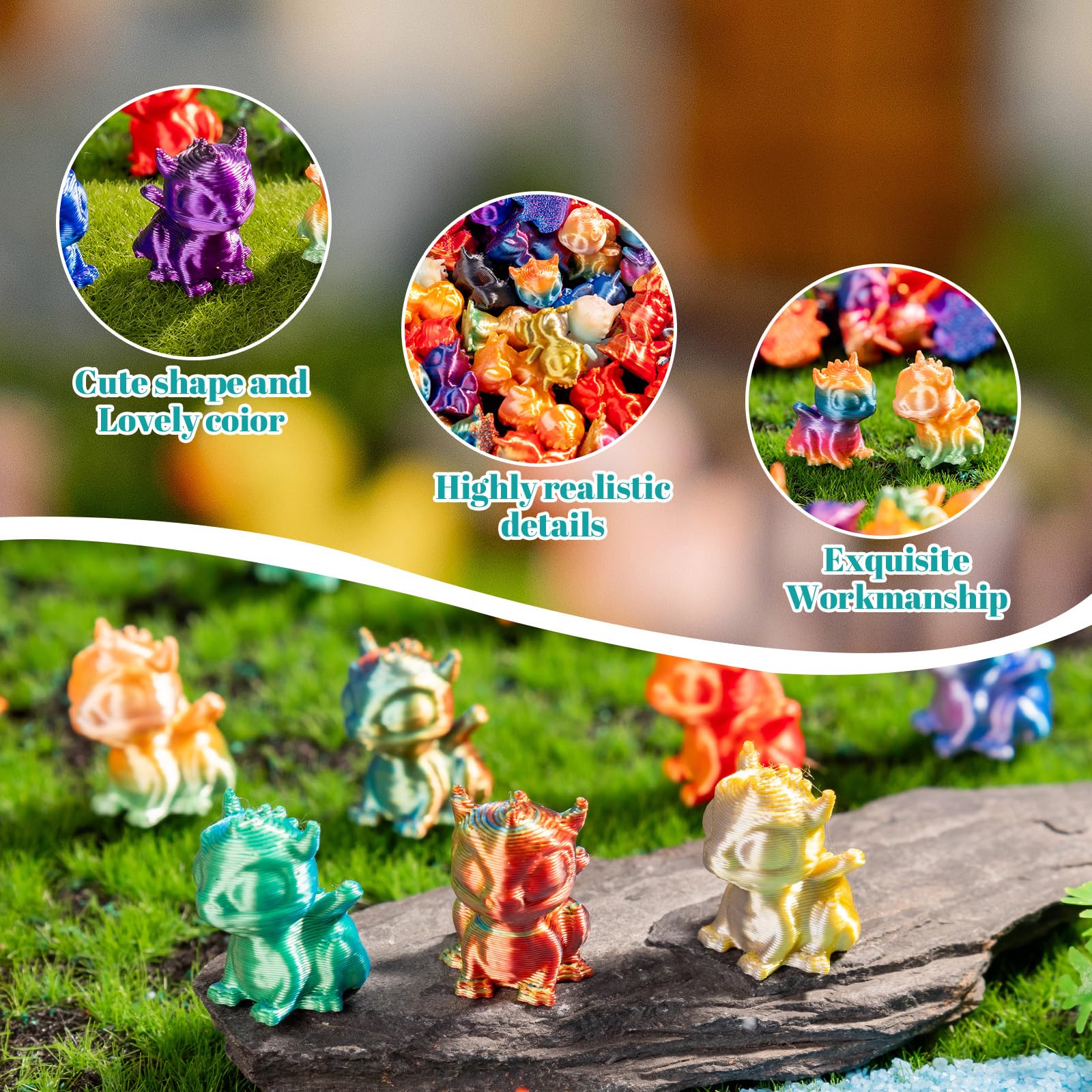 Teenzee figuras integradas en mini jardín aportando fantasía