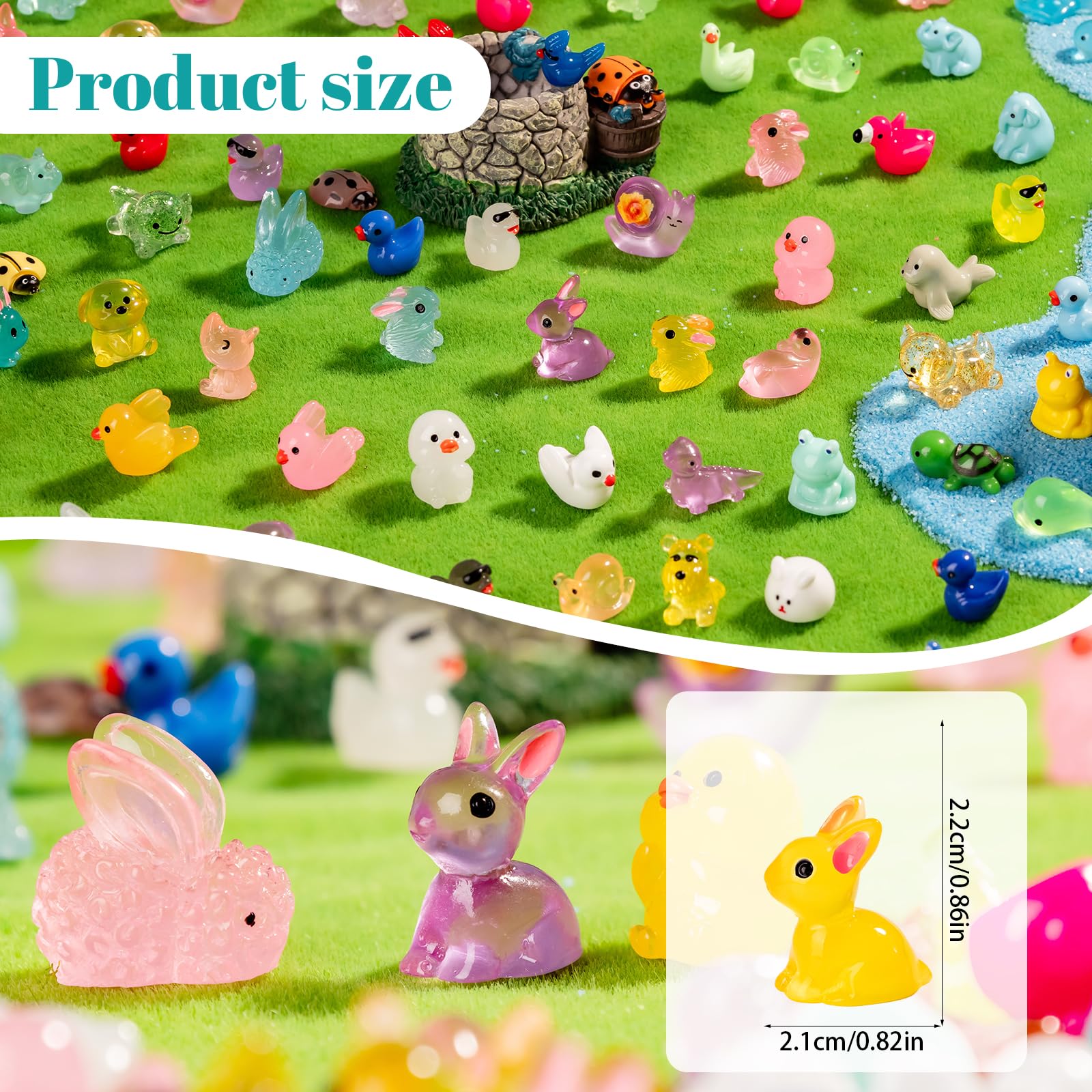 Teenzee figuras colocadas en mini jardín, realzan escenas creativas