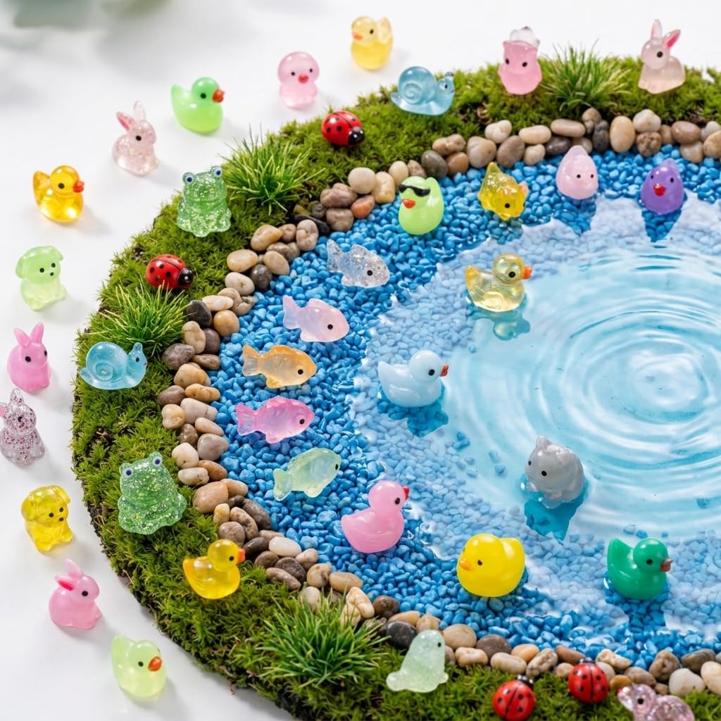 Teenzee mini animales integrados en acuario, detalle decorativo seguro