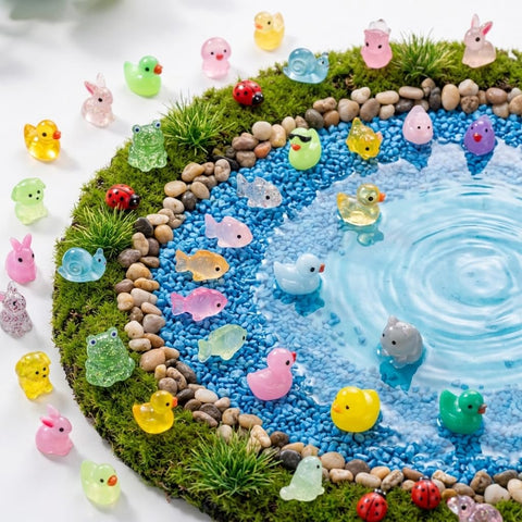 Teenzee mini animales integrados en acuario, detalle decorativo seguro