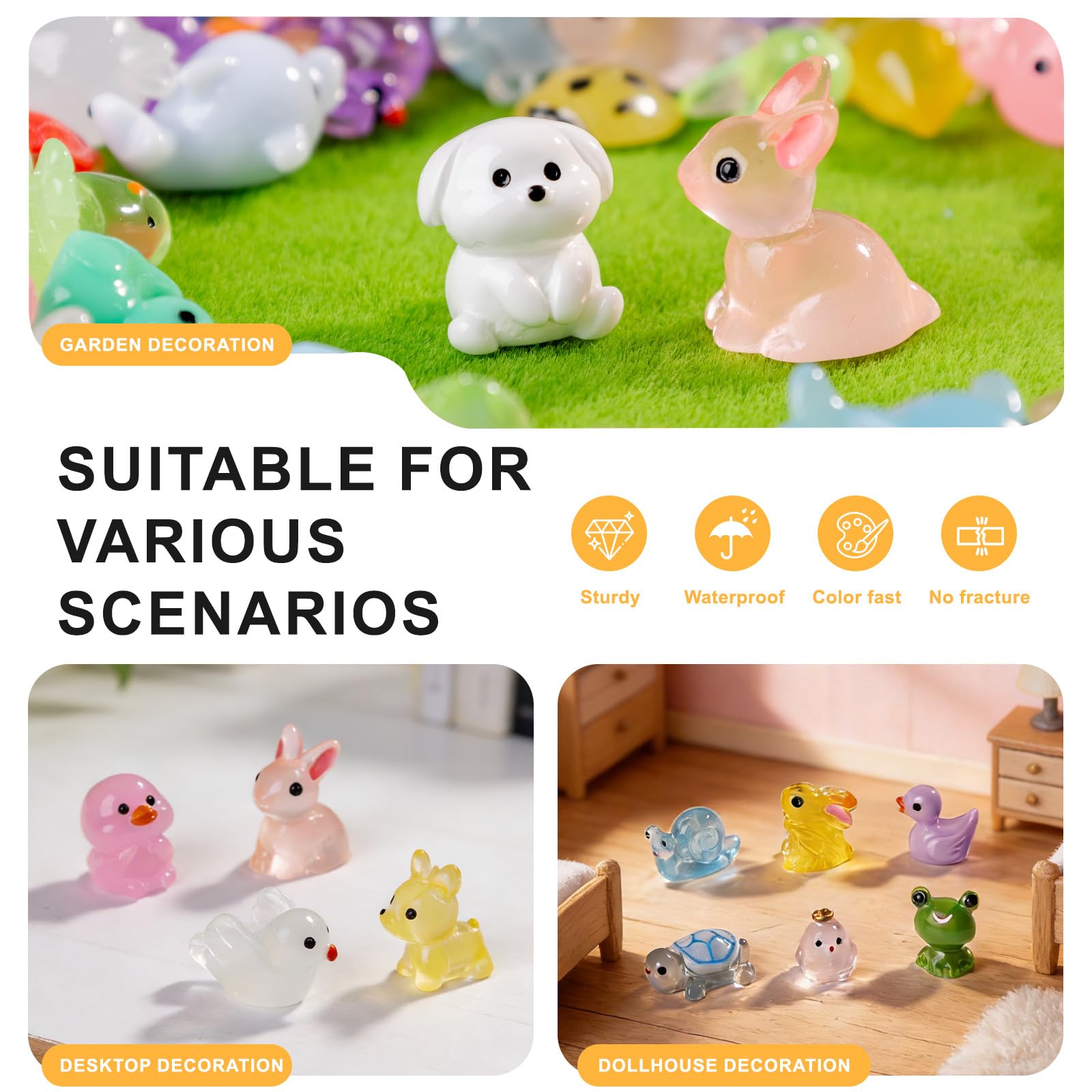 Teenzee mini animales dentro de acuario decorativo, ambiente visual