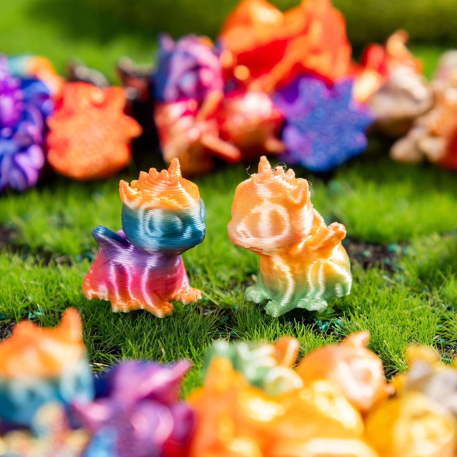 Teenzee figuras colocadas en diorama realzando escenas