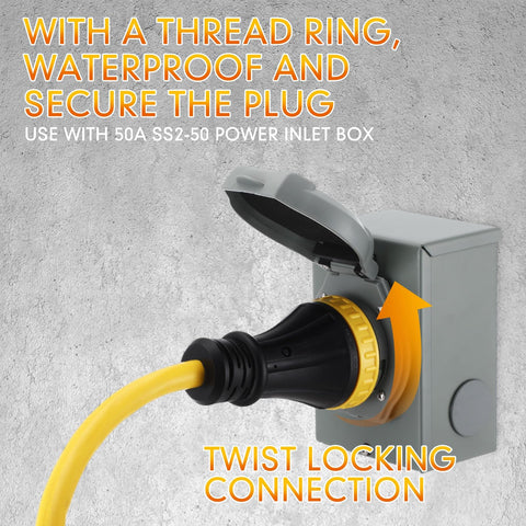 Tellegloww etiqueta en conector indicando materiales UV y retardante de llama