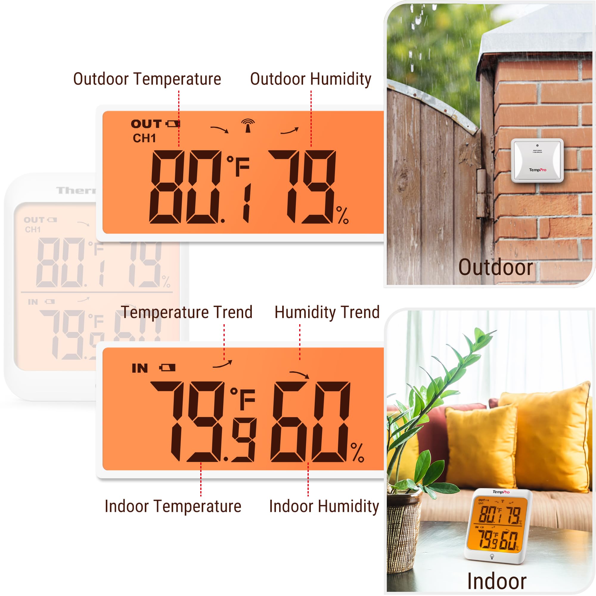 TempPro sensor remoto primer plano mostrando construcción y durabilidad