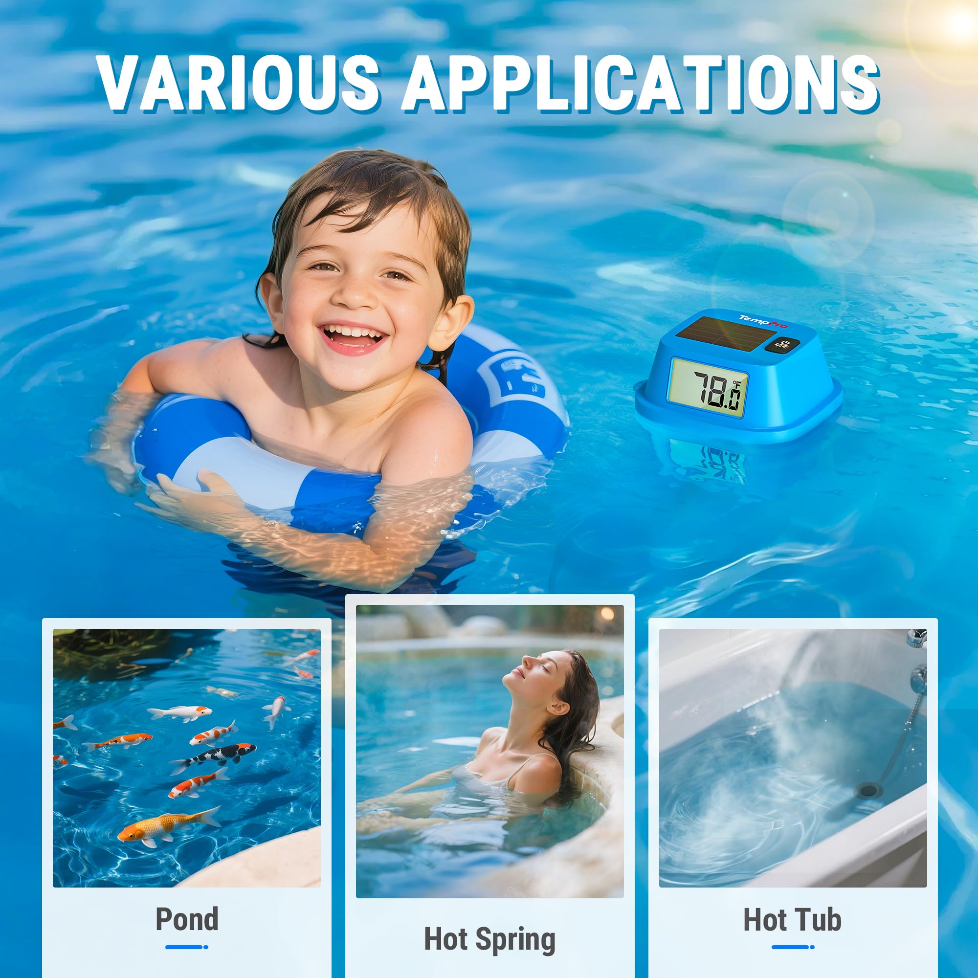 TempPro TempAir colocado en piscina estilo vida proporciona comodidad