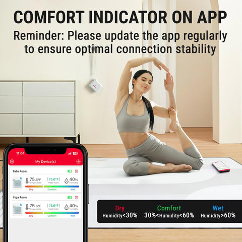 TempPro TempAir al lado de una mano para comparar tamaño y portabilidad
