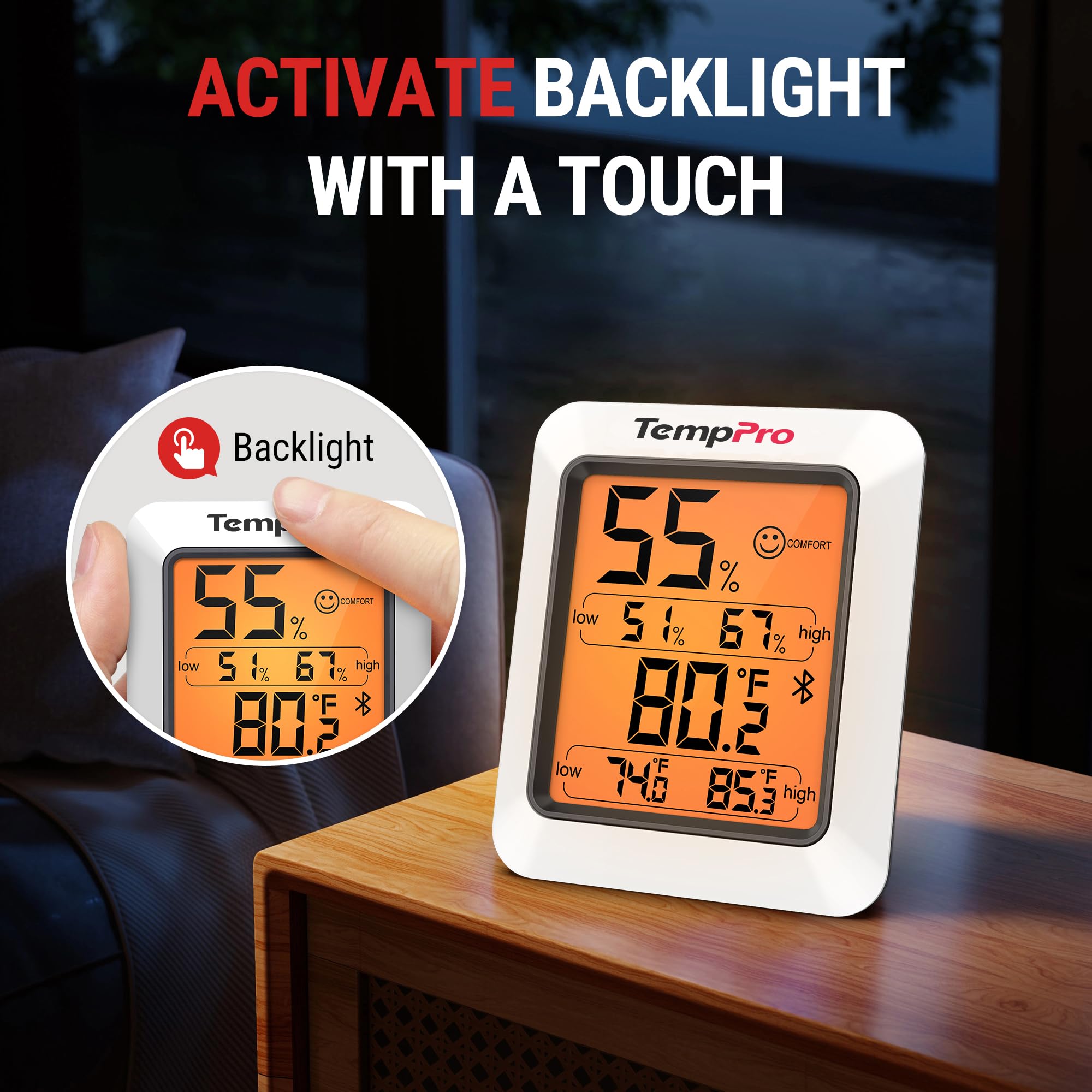 TempPro TempAir en habitación de bebé detectando ambiente seguro y estable