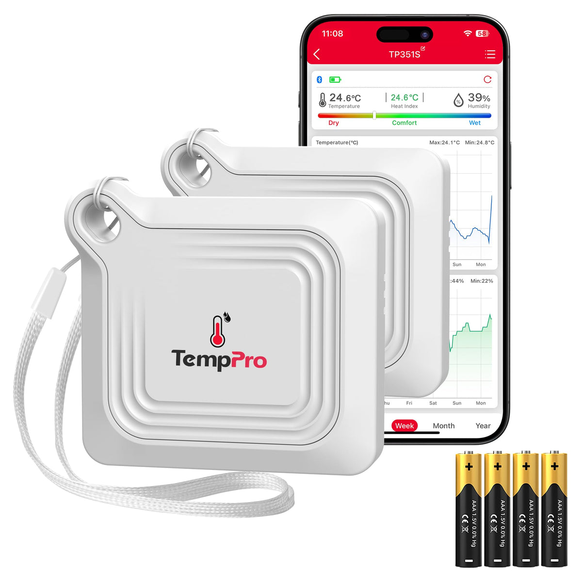 TempPro TempAir vista frontal mostrando carcasa compacta y diseño minimalista