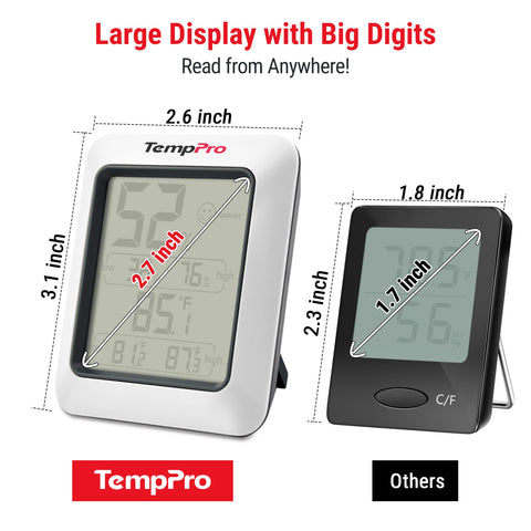 TempPro TempAir mostrando registros máximos y mínimos para comparación fácil