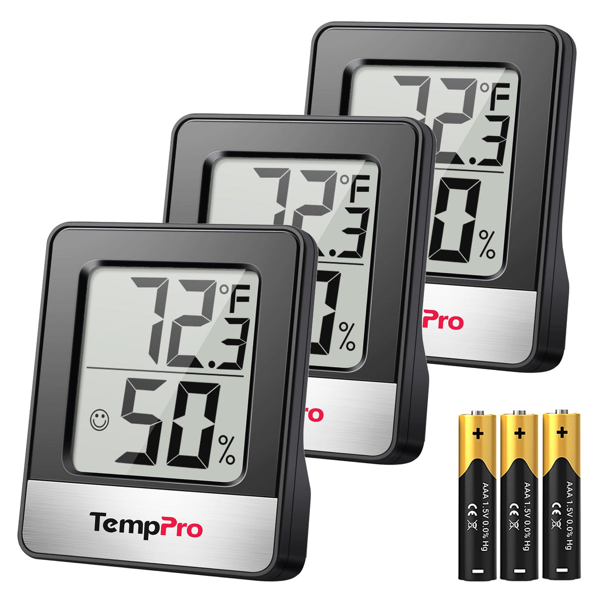 TempPro TP49 frontal del paquete mostrando cifras grandes y claras