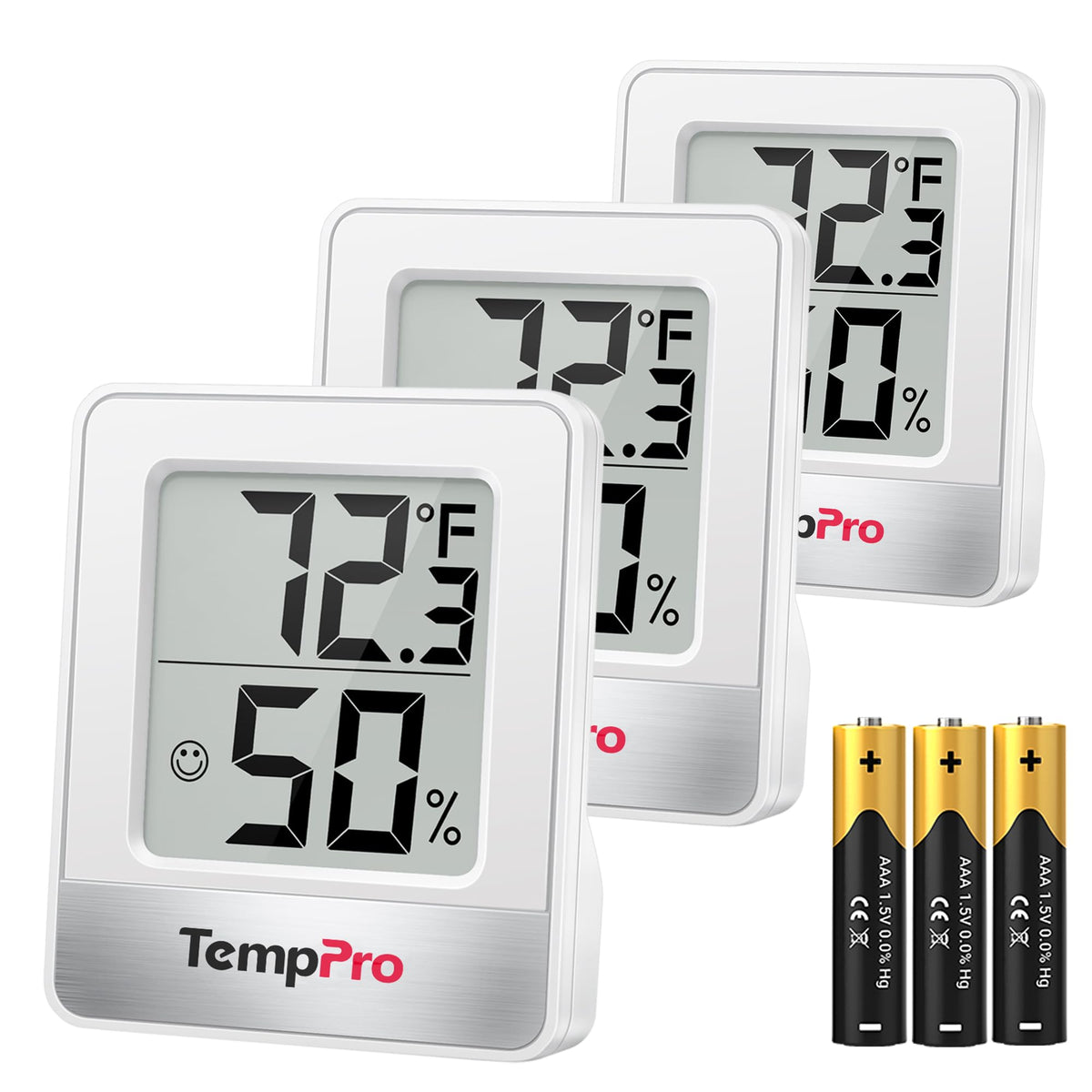 TempPro TP49 frontal mostrando temperatura y humedad para control inmediato