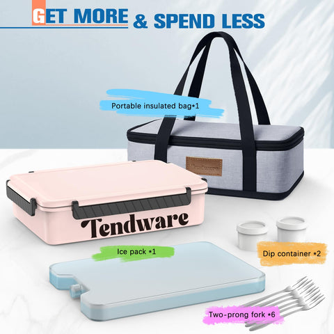 TENDWARE LIFE accesorios incluidos: 6 tenedores y 2 recipientes para salsas prácticos