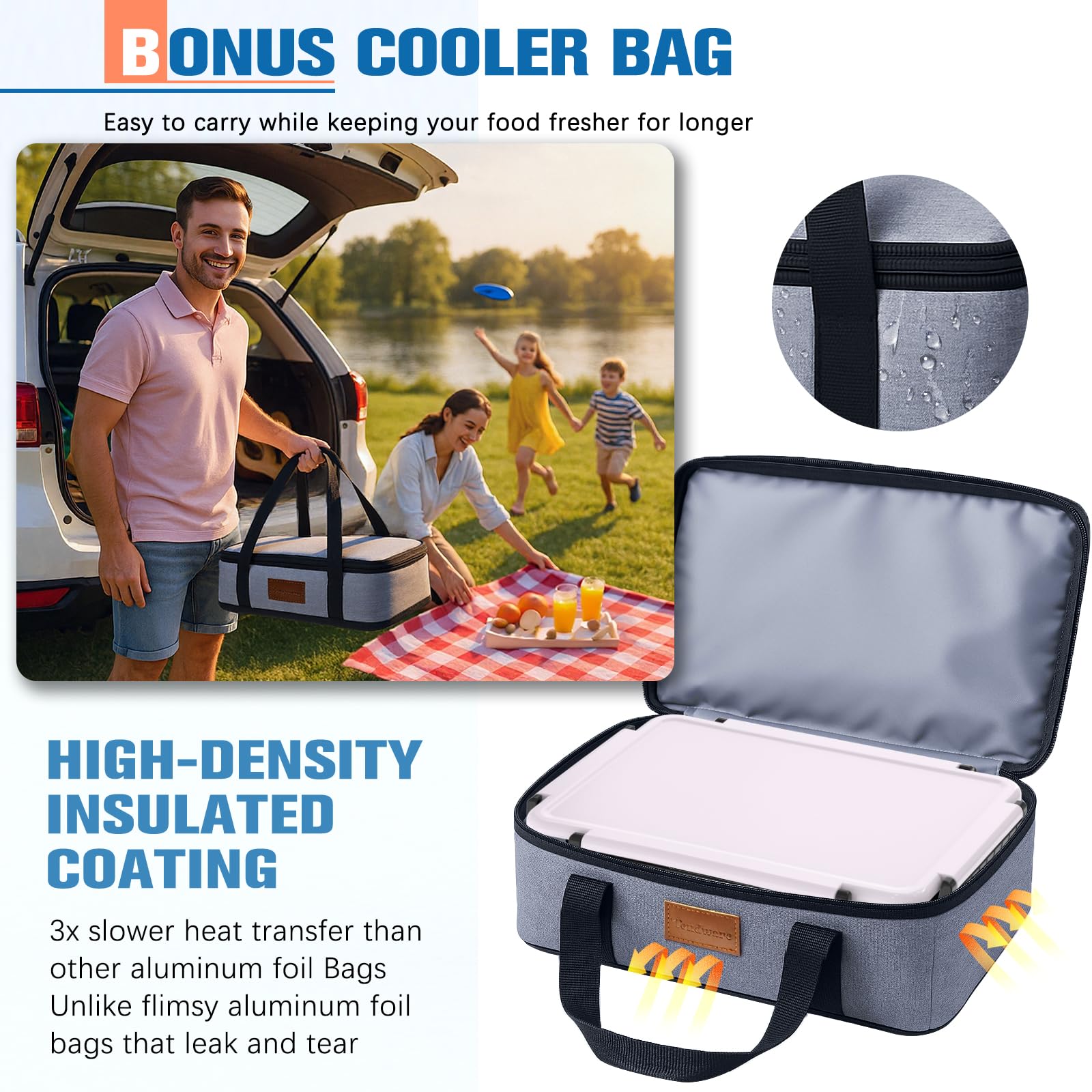 TENDWARE LIFE bolsa aislante en uso transportando snacks frescos a la playa