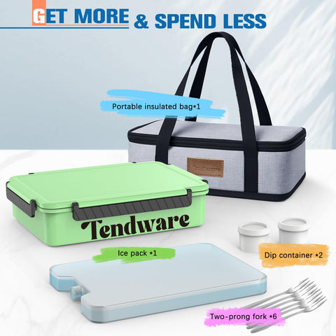 TENDWARE LIFE cierres de la tapa y recipientes listos para lavar con facilidad