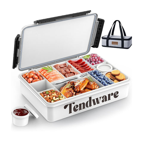 TENDWARE LIFE vista frontal de la bandeja mostrando 12 compartimentos y presentación fresca